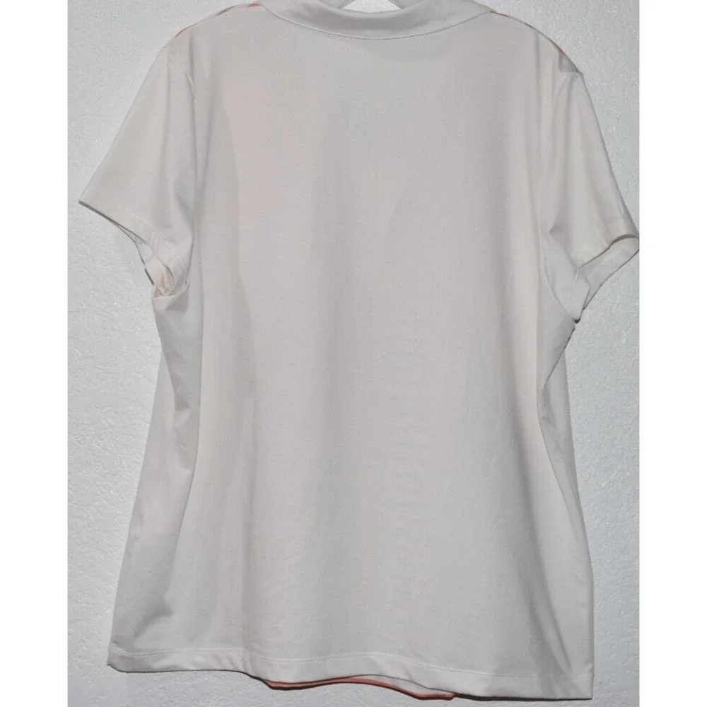 Chicos Zenergy Sz 3 (=XL) Activewear Shirt Stretch Stripe Top Short Slv Golf - Picture 11 of 16